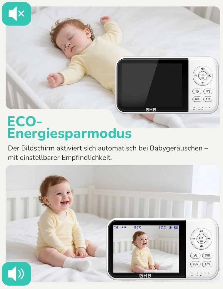 GHB elektroninė auklė su kamera, 3.2 col. LCD ekranu ir naktiniu matymu MC632B