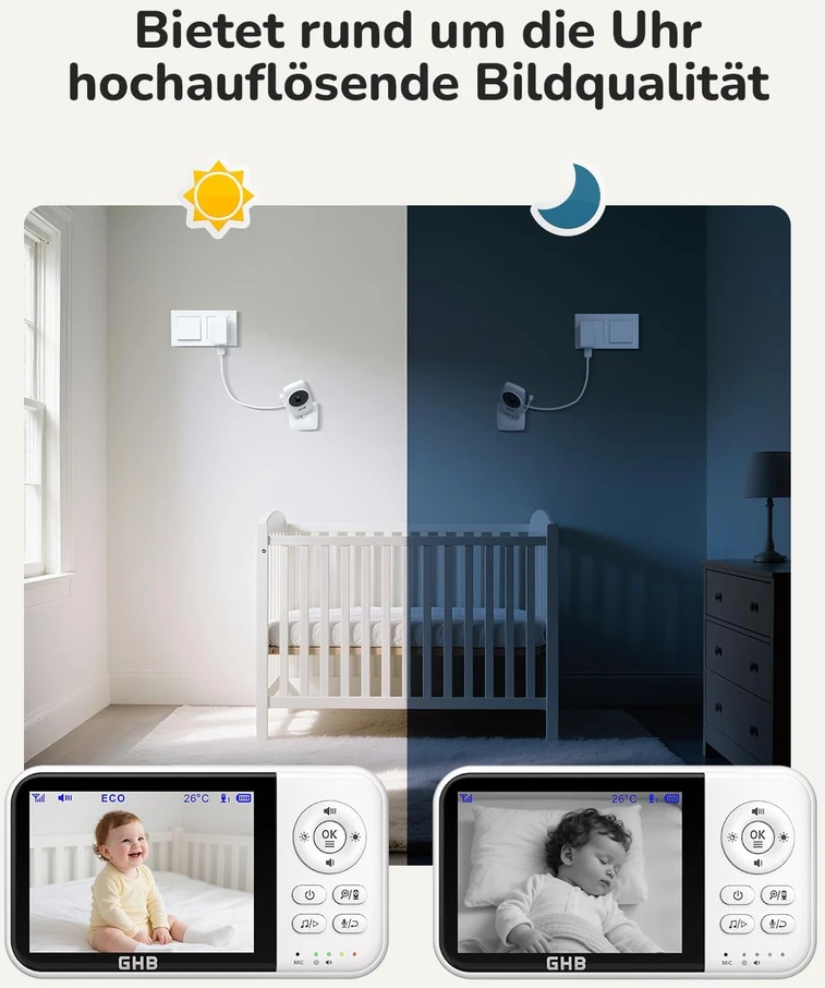 GHB elektroninė auklė su kamera, 3.2 col. LCD ekranu ir naktiniu matymu MC632B