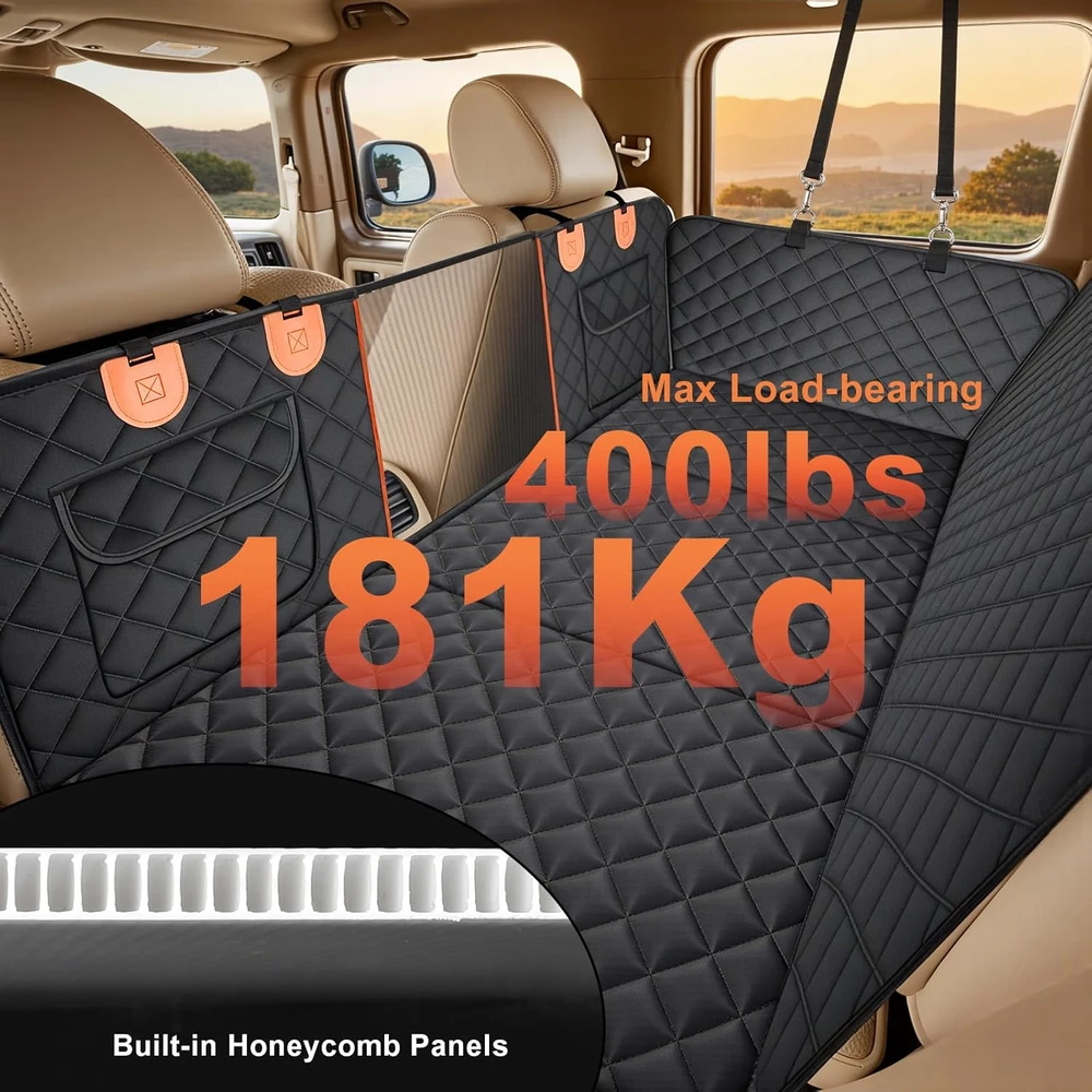 Gimars automobilio sėdynės užtiesalas šunims su kietu dugnu 157 × 132 cm GIM-BSEFD-B03