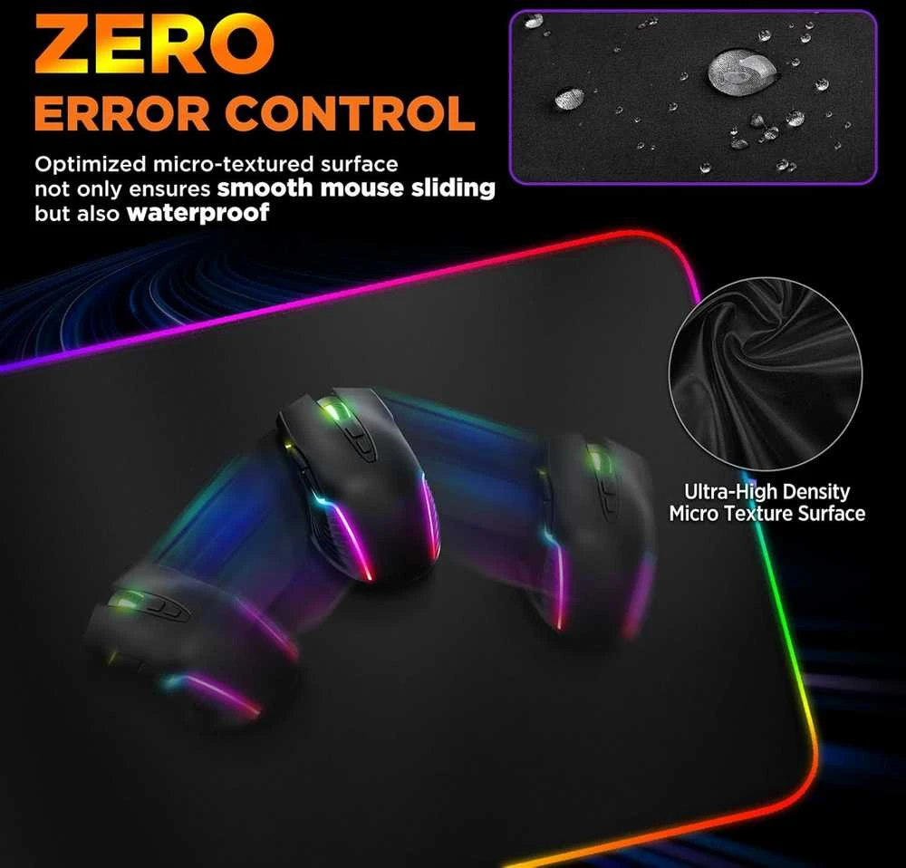 Gimars RGB pelės kilimėlis su 15 W greitu belaidžiu įkrovimu