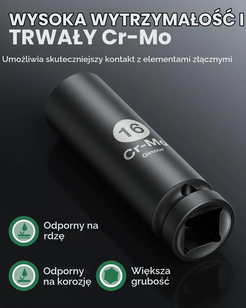 ginour smūginių galvučių rinkinys 1/2 col., 10–32 mm, 17 dalių, TPKPT0059