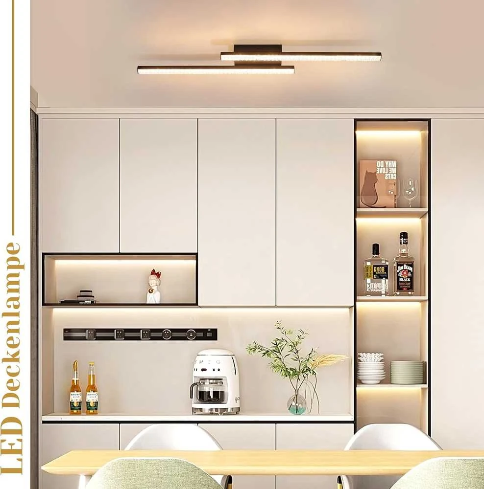 Lubinis šviestuvas Glitzerlife LED lubų šviestuvas, 12 W, šiltai balta 3000 K, metalinis korpusas, juodos spalvos, modelis SJ201