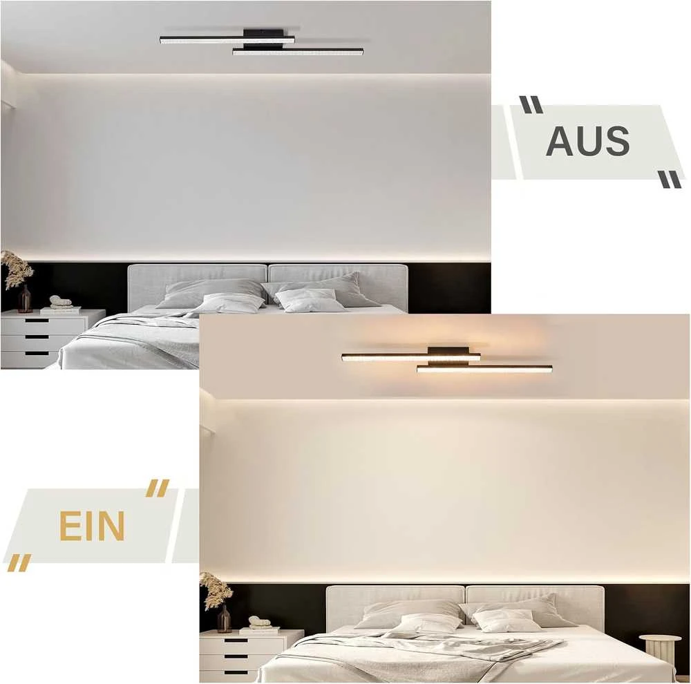 Lubinis šviestuvas Glitzerlife LED lubų šviestuvas, 12 W, šiltai balta 3000 K, metalinis korpusas, juodos spalvos, modelis SJ201