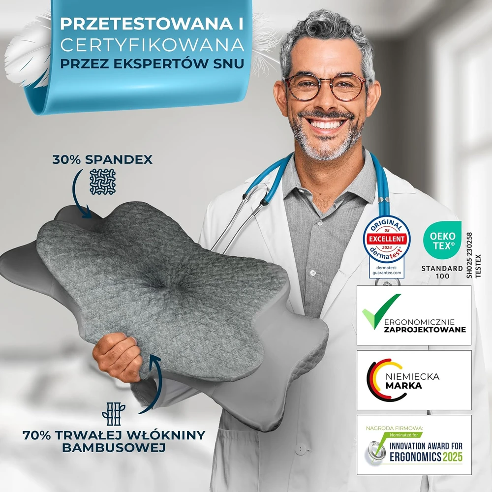 Glückstoff ergonominė atminties putų ortopedinė pagalvė 63 x 38 x 13 cm Ergo