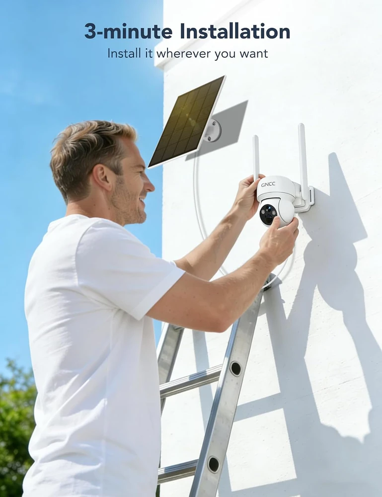 GNCC lauko 4G LTE stebėjimo kamera su saulės moduliu, 3 MP, 360°, GW6