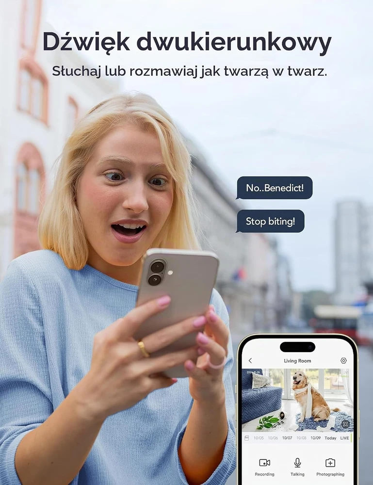 GNCC vidaus Wi-Fi stebėjimo kamera 2K, 3 MP, 360°, naktinis matymas, P5B