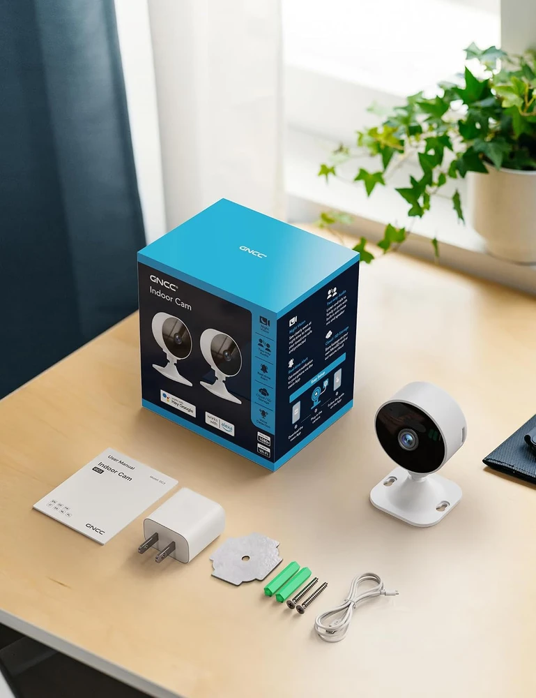 GNCC vidaus Wi-Fi stebėjimo kameros 1080p, 2 vnt., 2,4 GHz, GC3