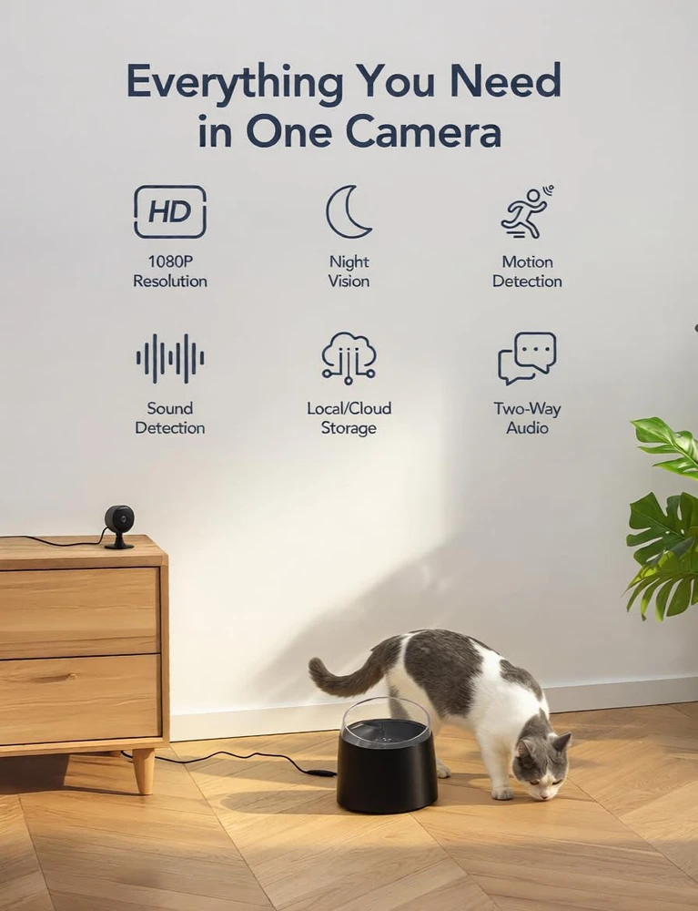 GNCC vidaus Wi-Fi stebėjimo kamerų rinkinys 1080p, 2,4 GHz, GC3, 2 vnt.