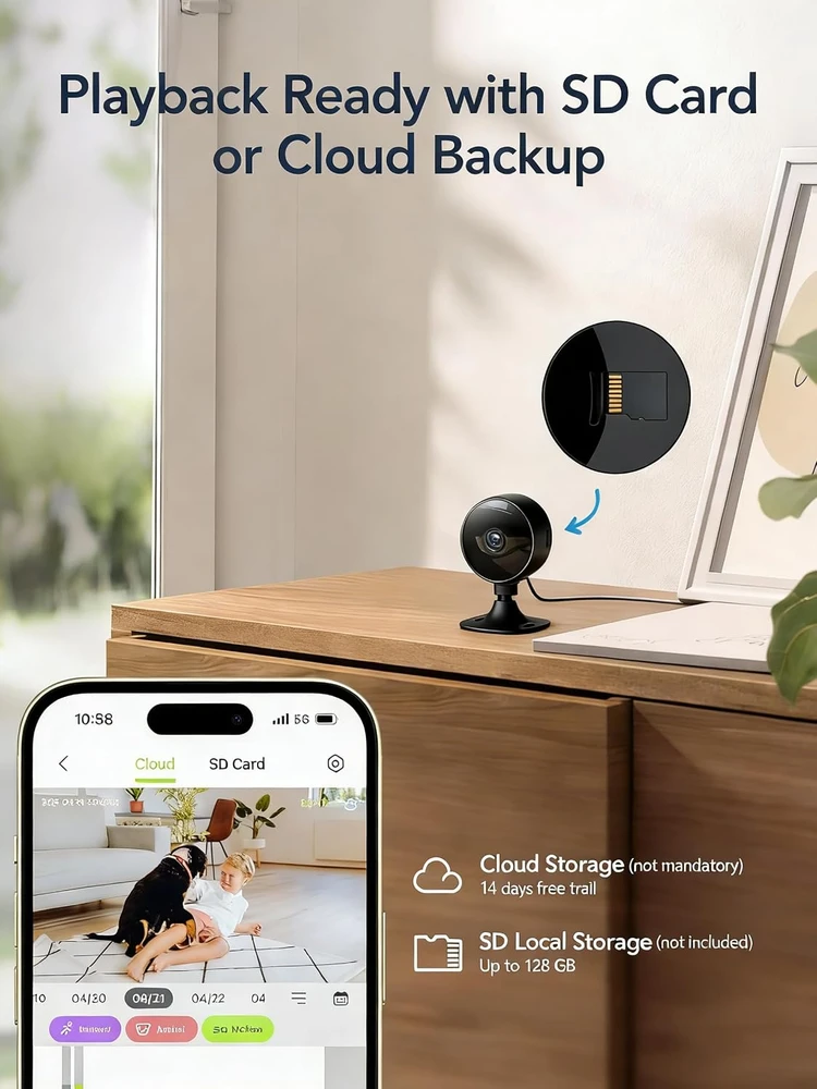 GNCC vidaus Wi-Fi stebėjimo kamerų rinkinys 1080p, 2,4 GHz, GC3, 2 vnt.