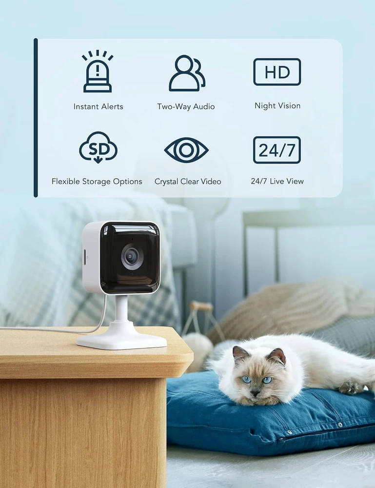 GNCC vidaus Wi-Fi vaizdo kamera 1080p su naktiniu matymu, 2 vnt., C2-2