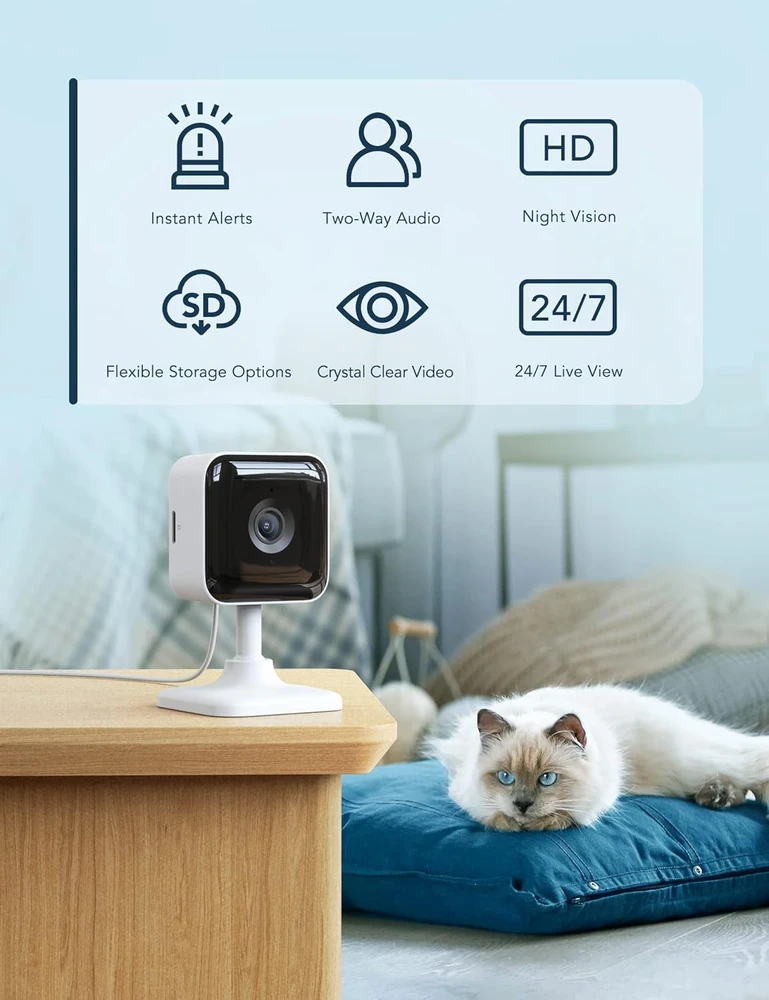 GNCC vidaus Wi-Fi vaizdo stebėjimo kamera 1080p su naktiniu matymu ir dvipusiu garsu C2