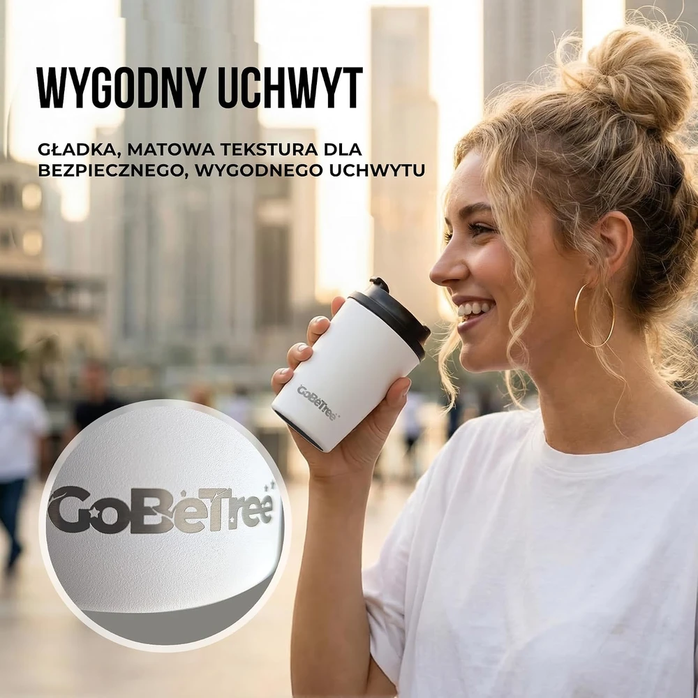 GoBeTree vakuuminis termopuodelis kavai 360 ml, rožinio kvarco spalvos, 1