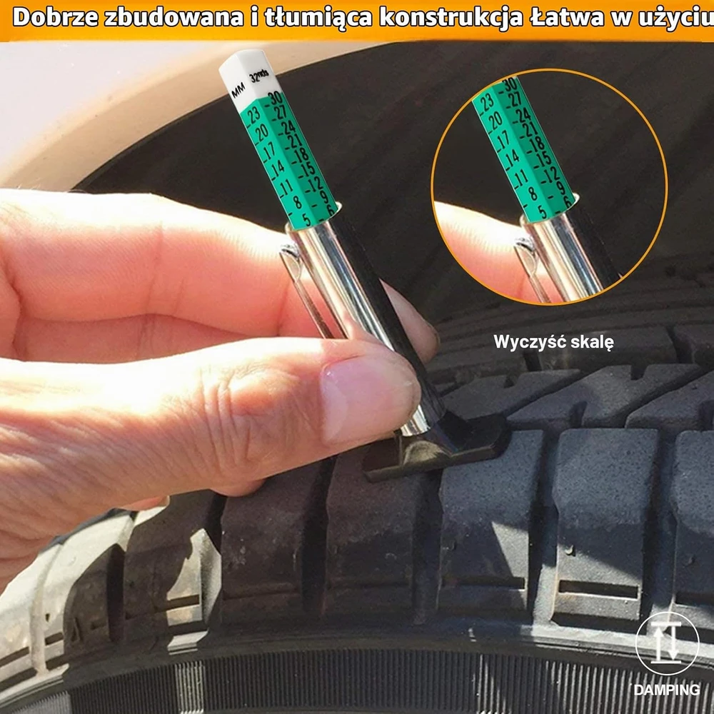 GODESON skaitmeninis padangų slėgio matuoklis 150 PSI su protektoriaus gylio matuokliu GD01-EU