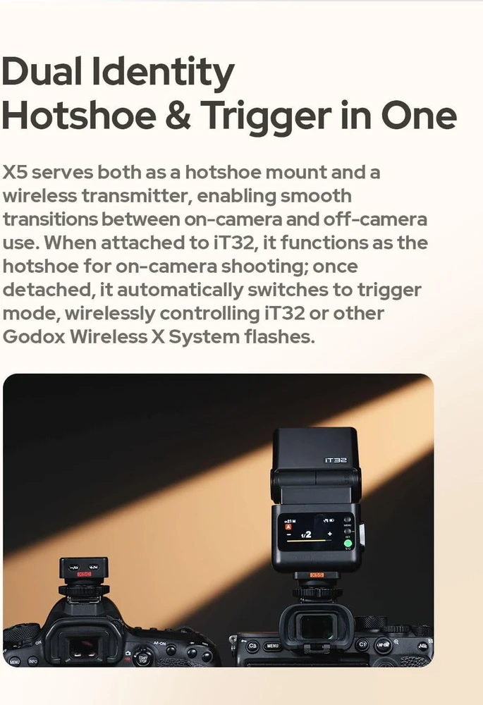 Godox X5 Wireless Flash Hotshoe and Trigger for iT32 and Canon