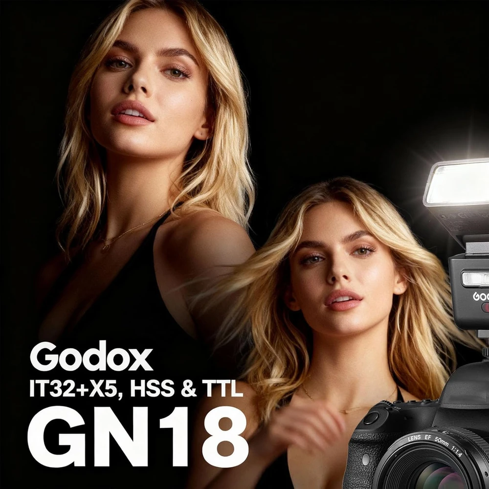 Godox iT32 TTL mini blykstė su X5-F siųstuvu, HSS 1/8000s, belaidė 2.4G, Fujifilm