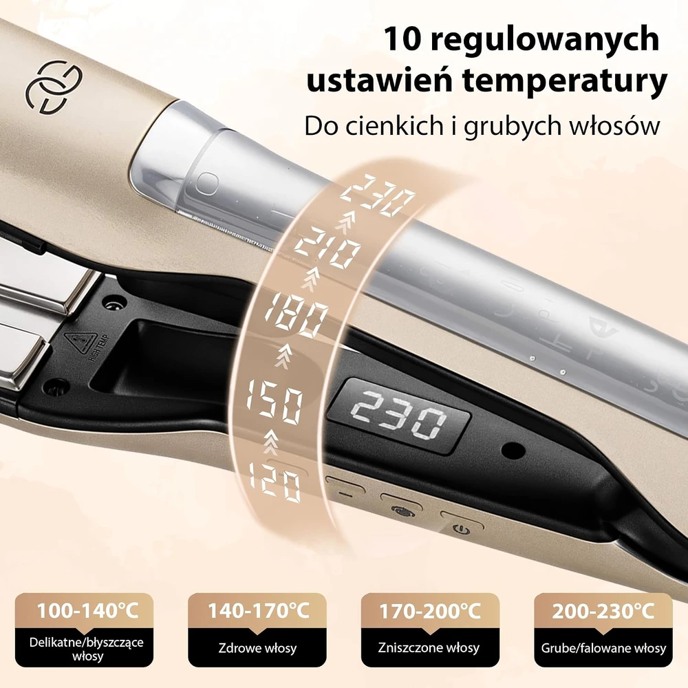 Golden Goods garinis plaukų tiesintuvas ir garbanojimo formuotuvas 230°C GG-006
