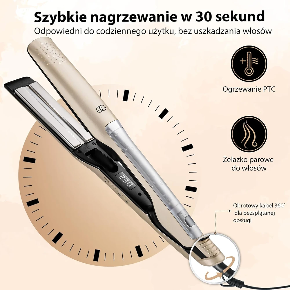 Golden Goods garinis plaukų tiesintuvas ir garbanojimo formuotuvas 230°C GG-006