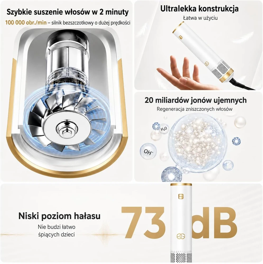 Golden Goods plaukų formavimo džiovintuvas 5 viename, 1000 W, GG-008