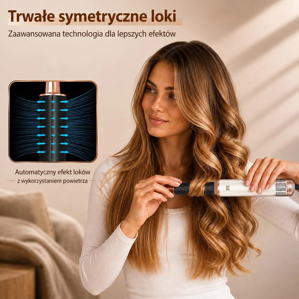 Golden Goods plaukų formavimo džiovintuvas 5 viename, 1000 W, 5 antgaliai, WT-638