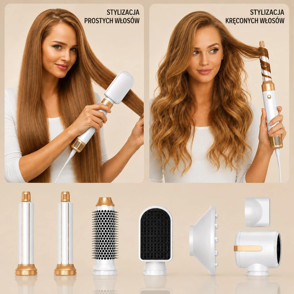 Golden Goods plaukų formavimo džiovintuvas 7 viename, 1400 W, KRUL005