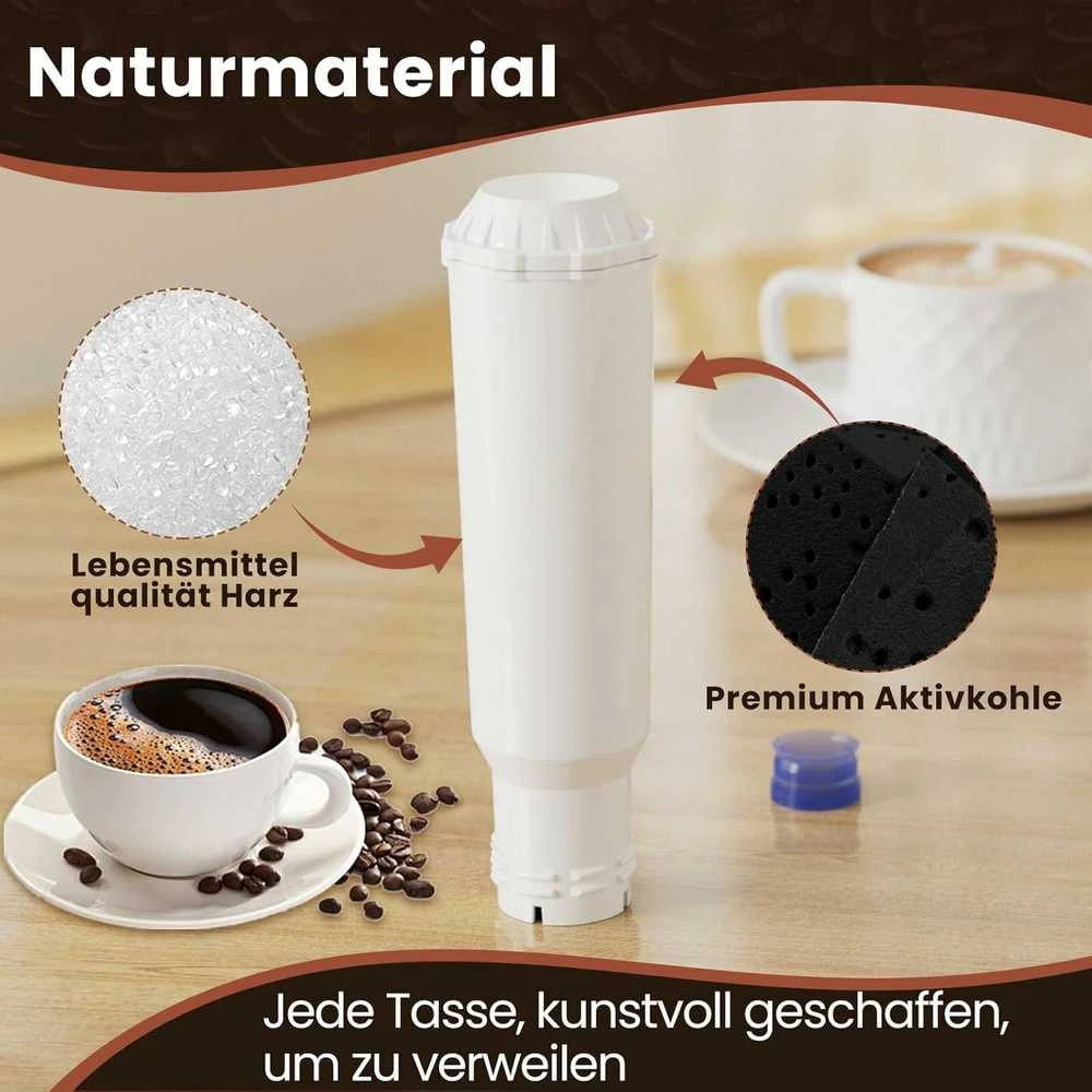 GOLDEN ICEPURE vandens filtras kavos aparatui, tinkamas Krups F088 Pro Aqua, AEG, Bosch, Siemens, Nivona, aktyvintos anglies, GP-CMF003-4PACK, 4 vnt.
