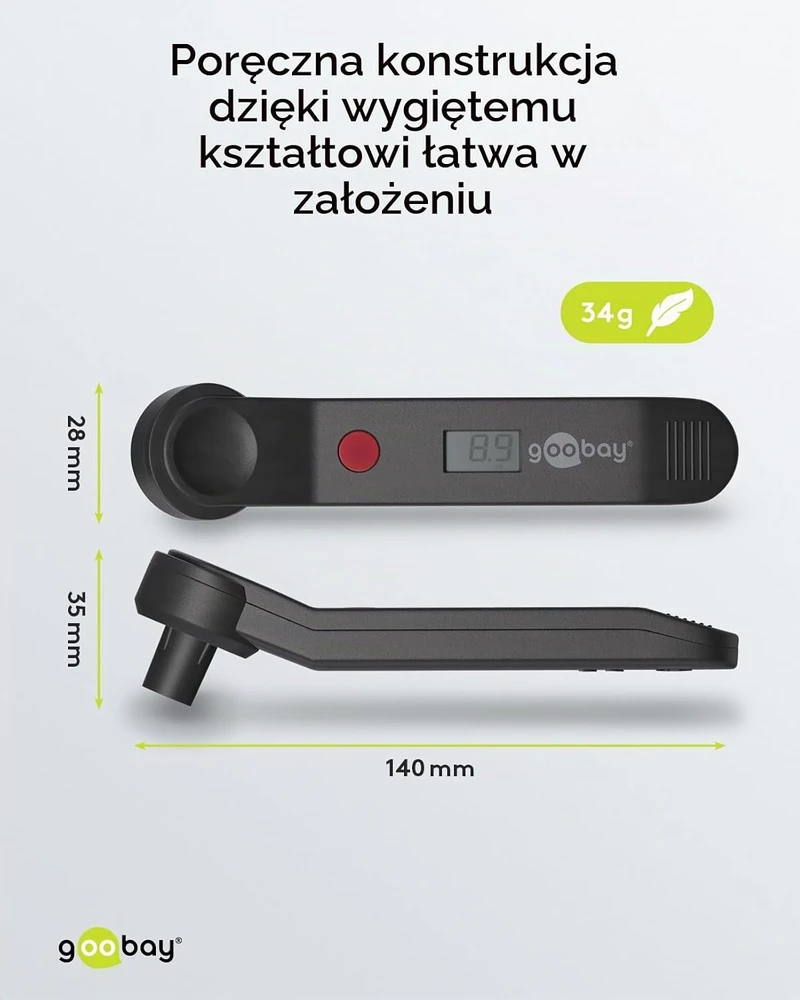 Goobay skaitmeninis padangų slėgio matuoklis automobiliams ir motociklams 59799