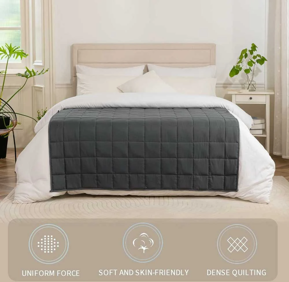 Good Nite sunkus antistresinis užklotas su stiklo granulėmis, 8kg, 150 x 200 cm, pilkas