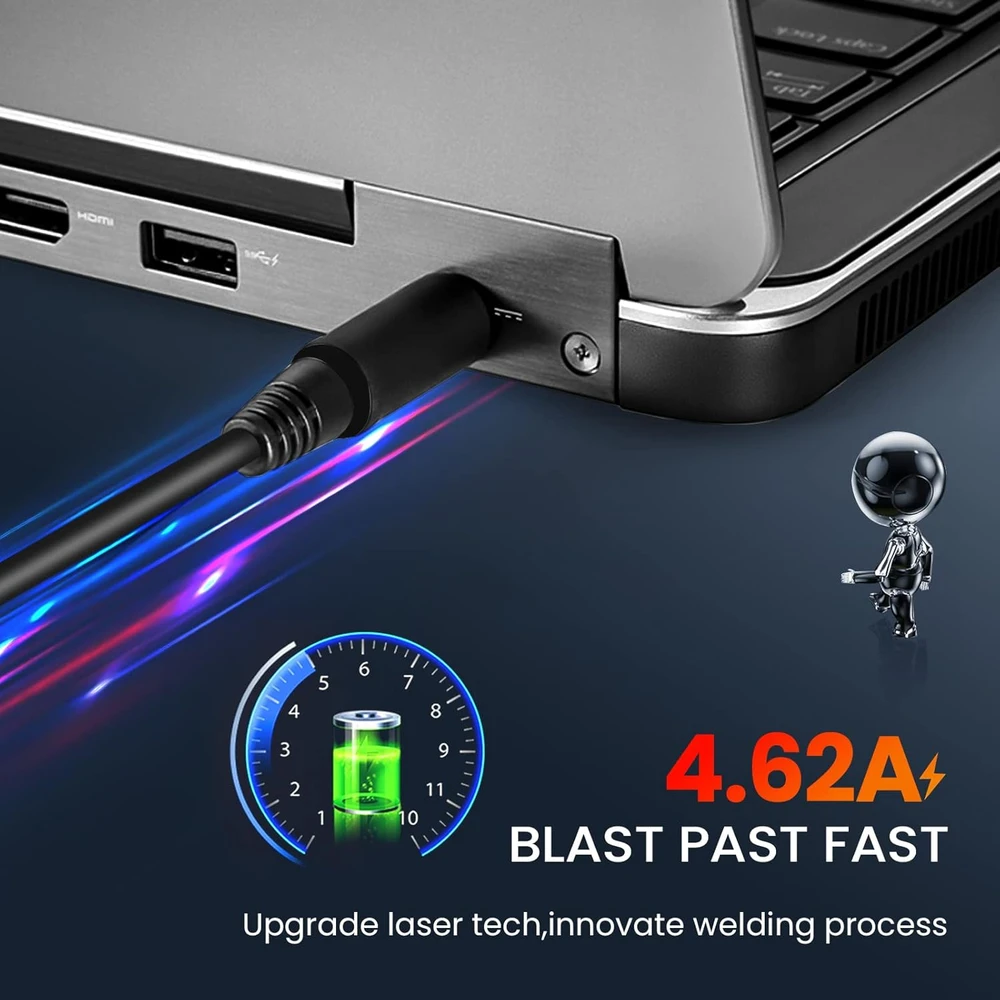 Goodovo nešiojamojo kompiuterio įkroviklis 90 W 19,5 V 4,62 A 7,4x5,0mm juodas, suderinamas su Dell Latitude, Vostro, Inspiron