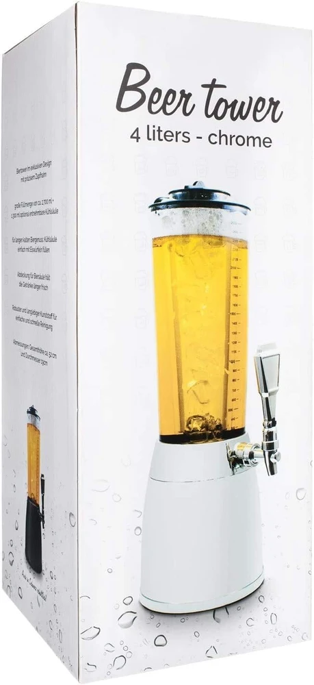 Goodsgadgets Alaus kolonėlė su ledo aušinimu 4 l talpos, chromuota, 1,3 l šaldymo indas