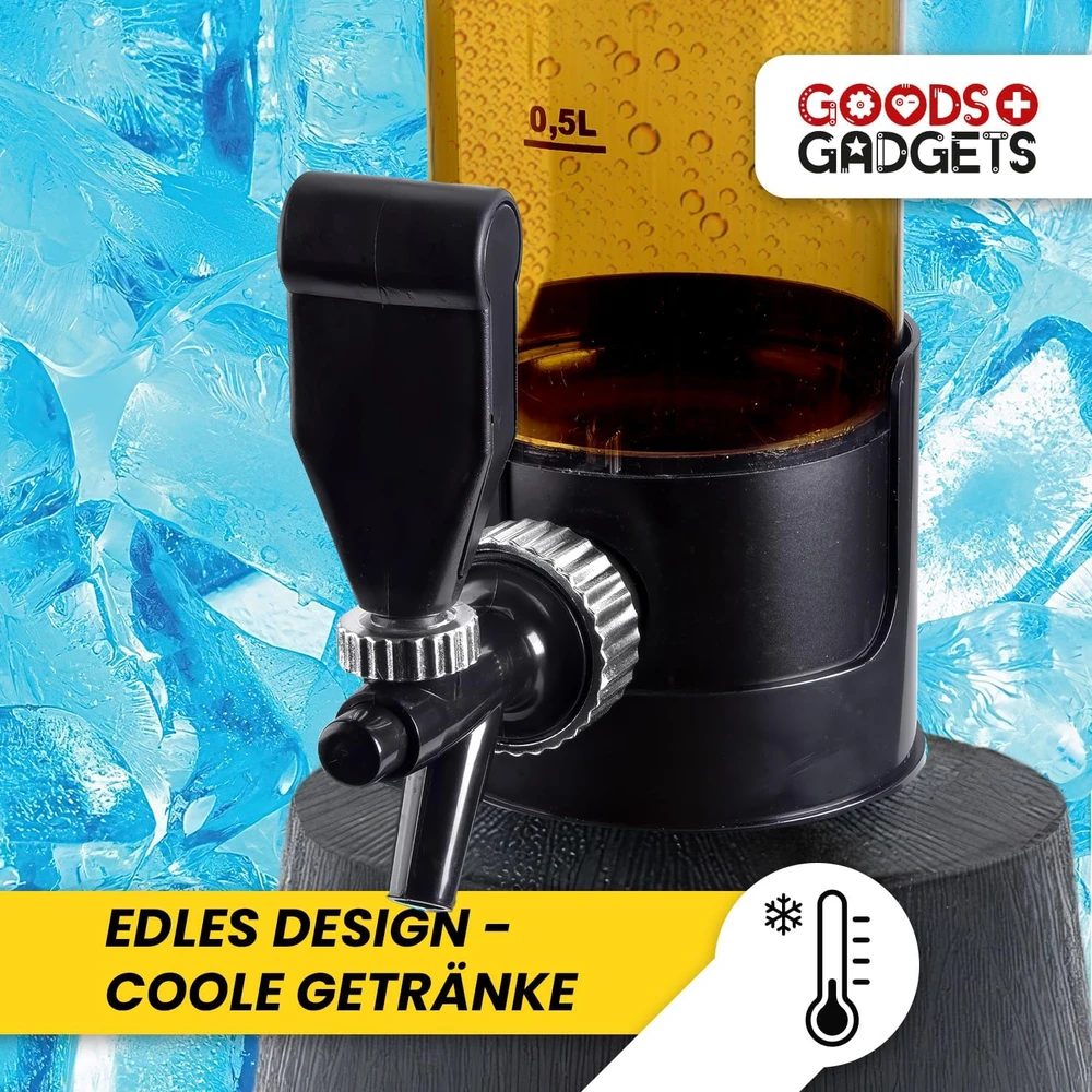 GOODS+GADGETS gėrimų bokštas su čiaupu, 3,5 l talpos, metalo konstrukcija, 85 cm aukščio