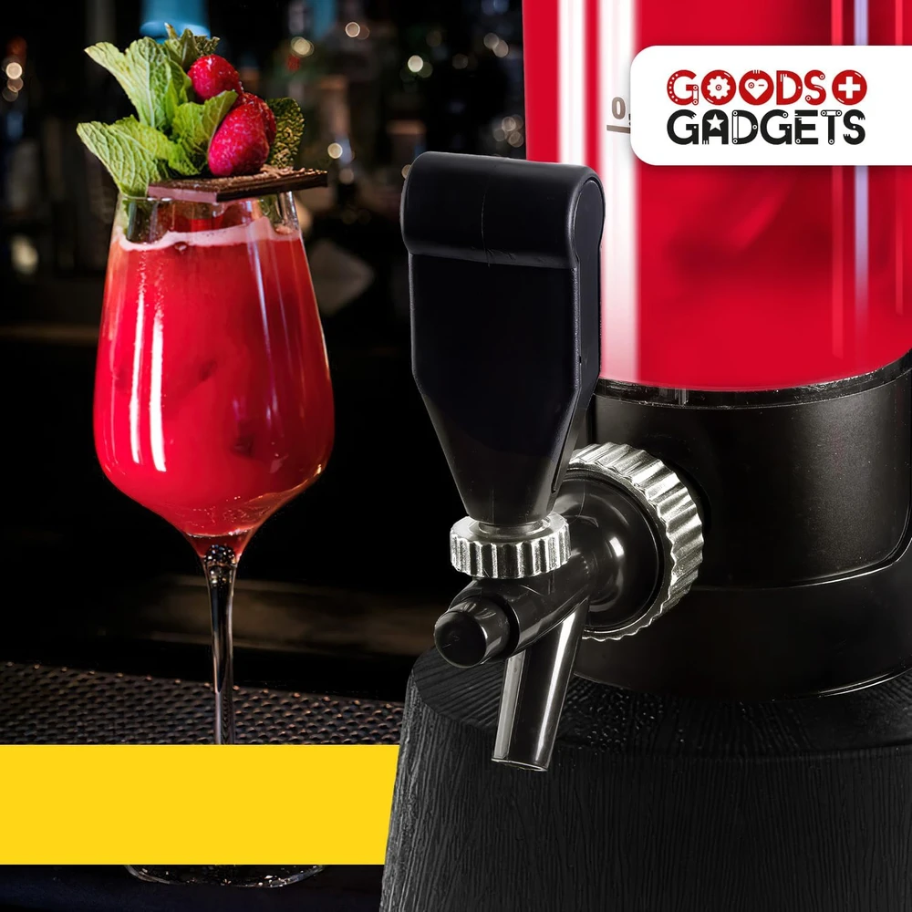 GOODS+GADGETS gėrimų bokštas su čiaupu, 3,5 l talpos, metalo konstrukcija, 85 cm aukščio