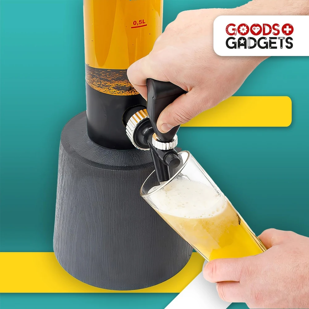 GOODS+GADGETS gėrimų bokštas su čiaupu, 3,5 l talpos, metalo konstrukcija, 85 cm aukščio