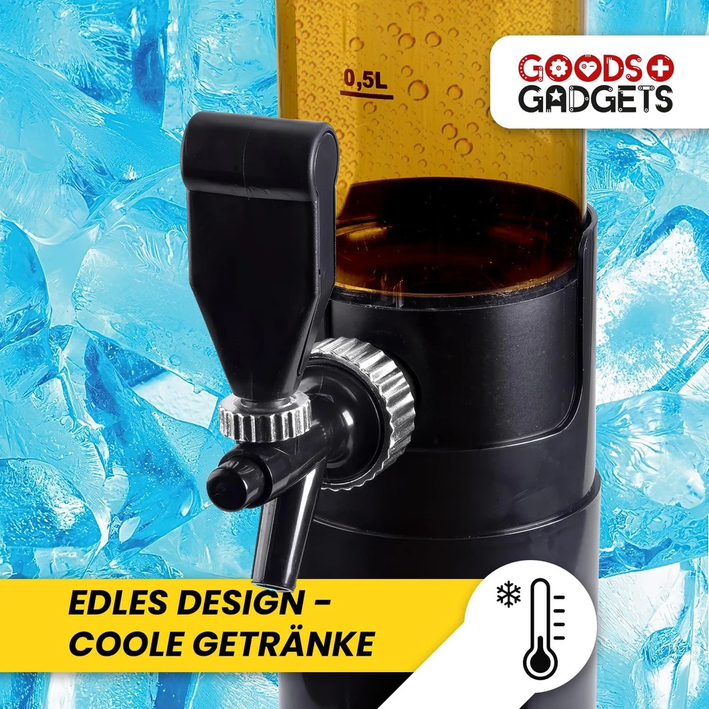 GOODS+GADGETS gėrimų bokštas su kranėliu, 5 l talpos, plastikas, apie 110 cm aukščio