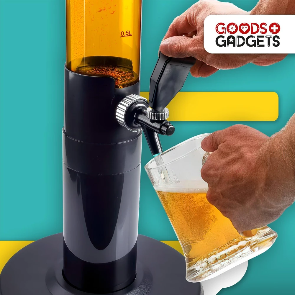 GOODS+GADGETS gėrimų bokštas su kranėliu, 5 l talpos, plastikas, apie 110 cm aukščio