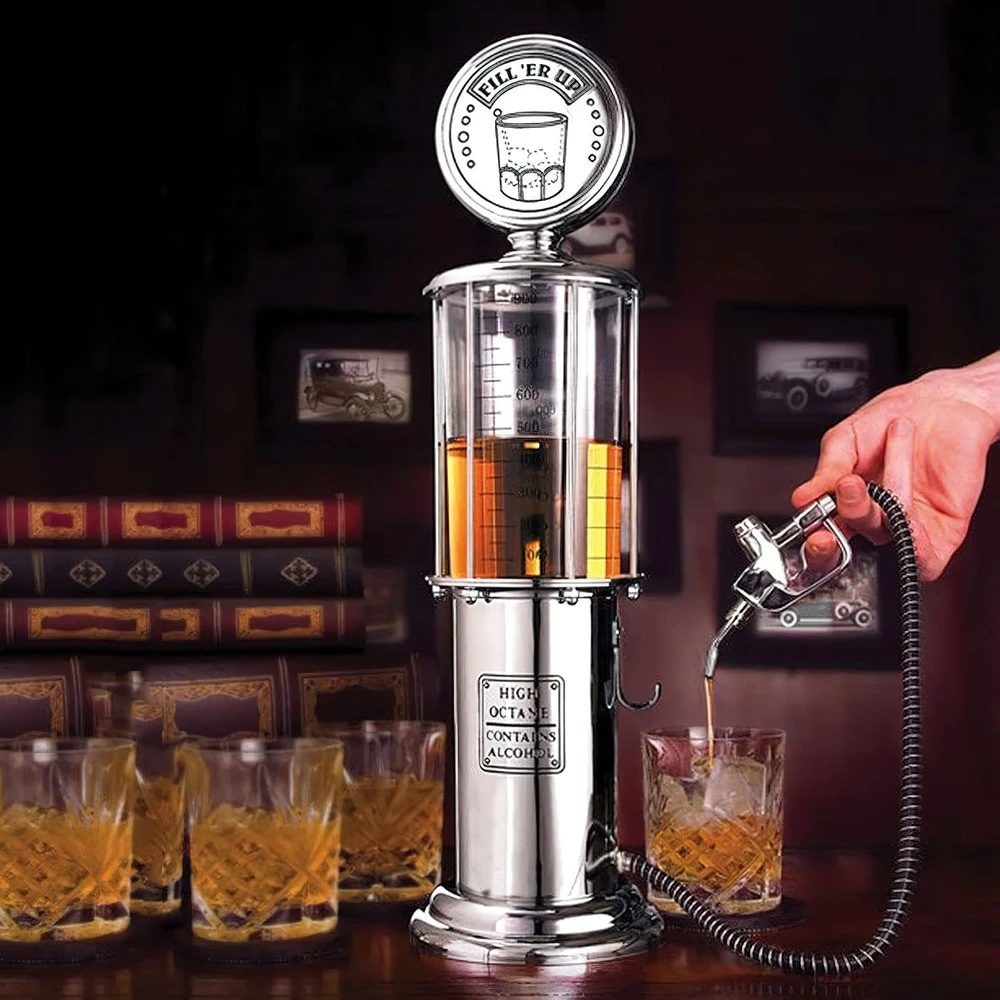 Goods+Gadgets gėrimų dozatorius su chromuotu stovu, 1000 ml, retro dizainas