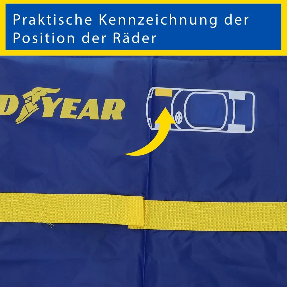 Cgauto Goodyear padangų laikymo maišų rinkinys 4 vnt., iki 235 mm ir 65 cm, 75526