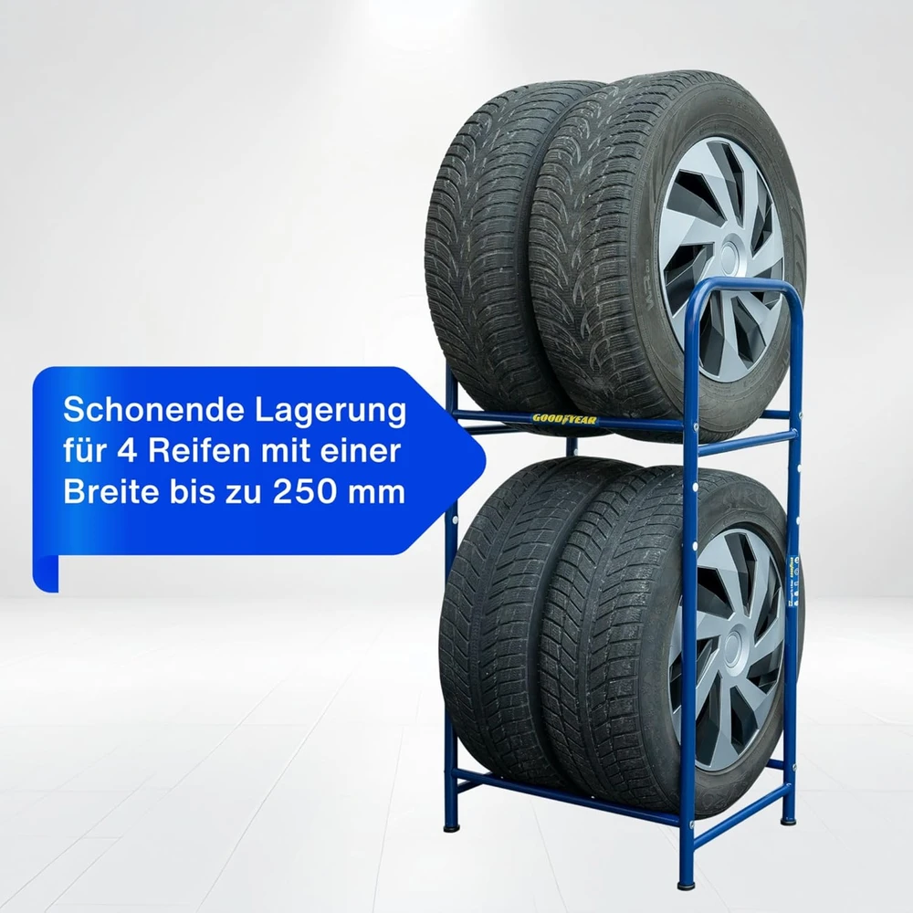 Intertec Goodyear padangų stelažas 4 padangoms, 2 lygiai, 120 kg, 11120