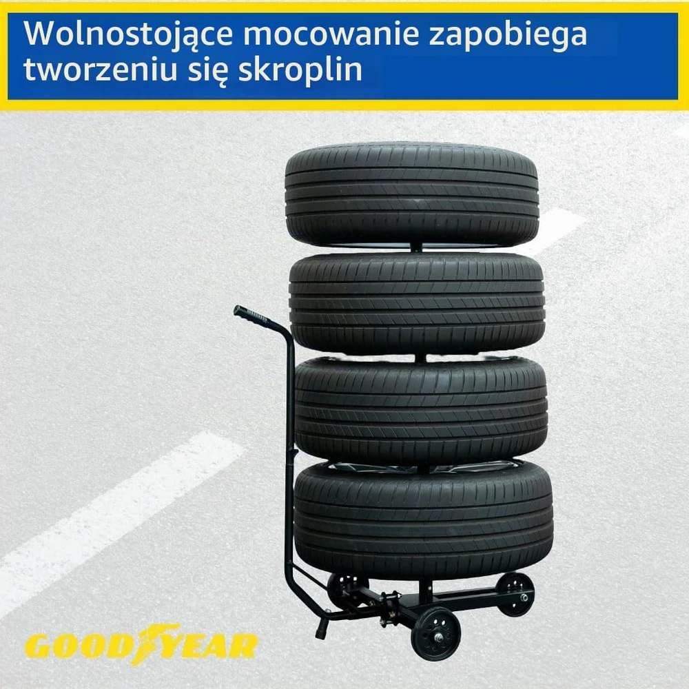 Goodyear padangų vežimėlis 4 ratams iki 100 kg su apsauginiu uždangalu 11123