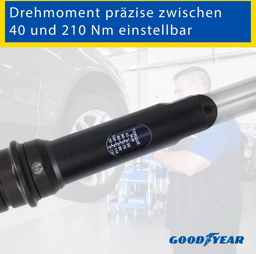 Goodyear ratų keitimo įrankių rinkinys su dinamometriniu raktu 210 Nm, 6 dalių, 11086