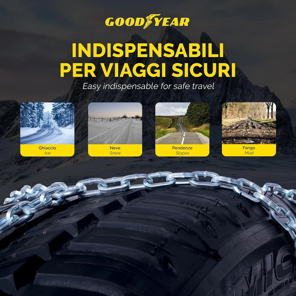 Goodyear sniego grandinės automobiliams G9 9 mm, dydis 090, modelis 77907