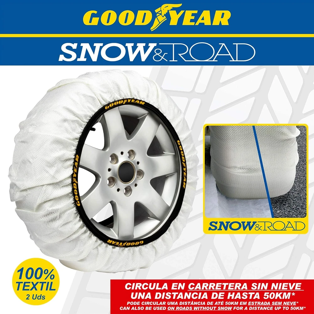 Goodyear tekstilinės sniego grandinės automobiliams Snow & Road XL GOD8021