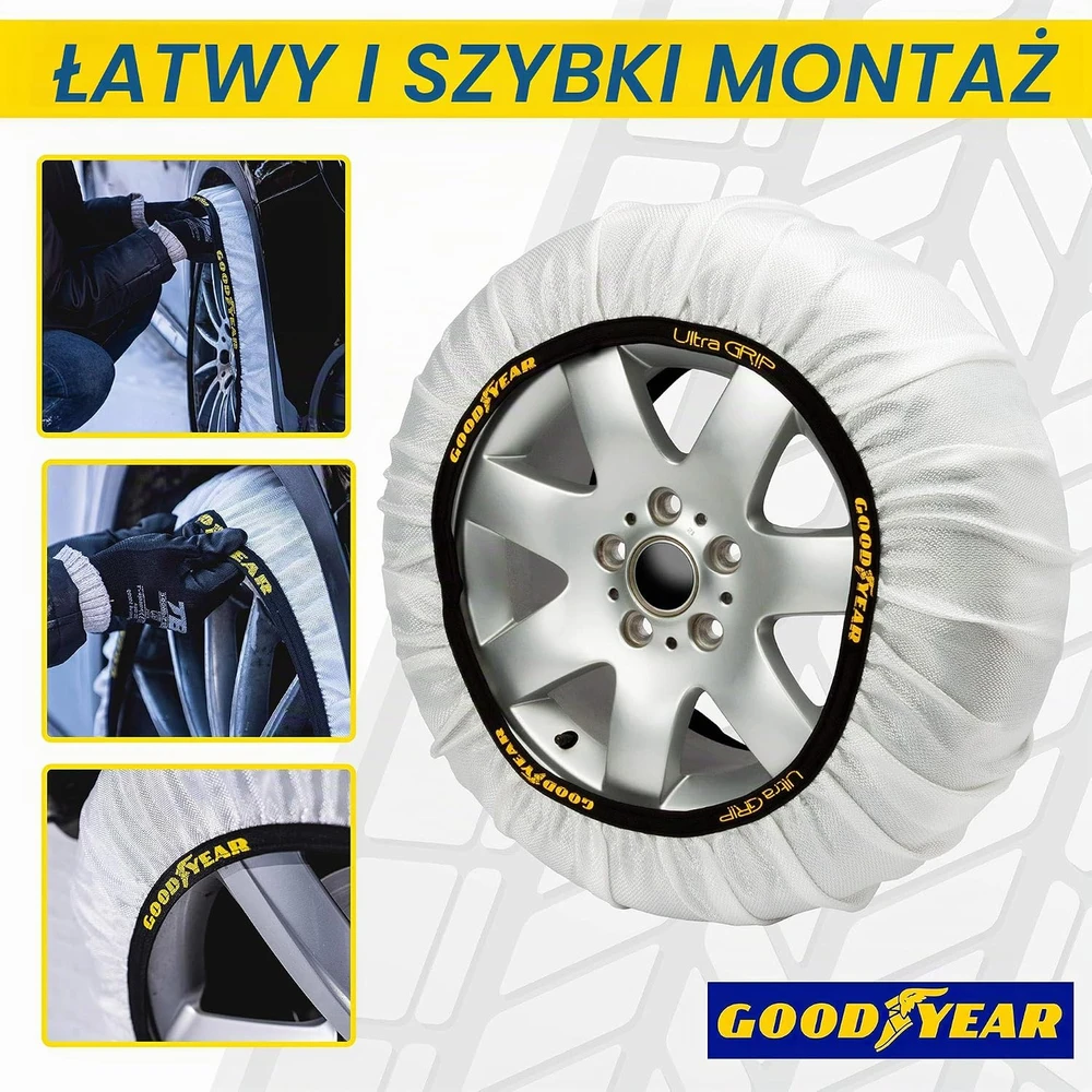 Goodyear tekstilinės sniego grandinės automobiliams XXL, 2 vnt., iki 40 km/h GOD8016