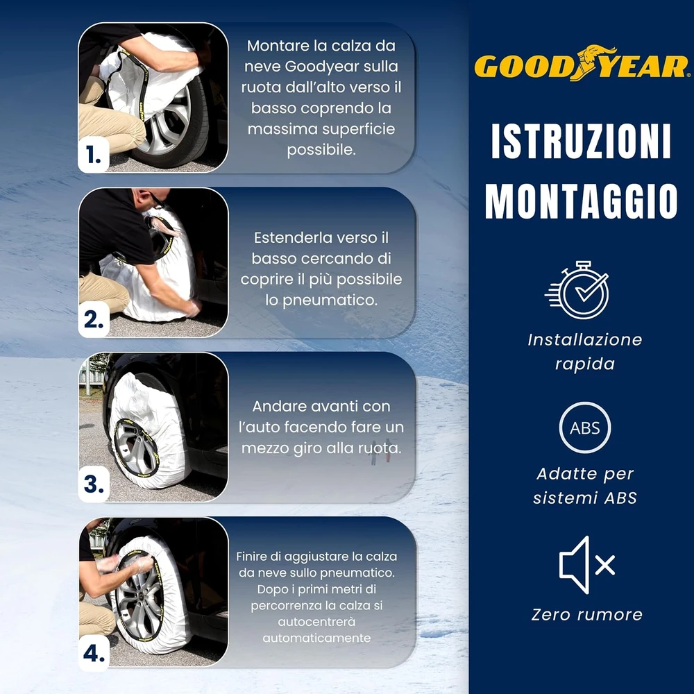Goodyear tekstilinės sniego grandinės Ultra Grip XL automobiliams, 2 vnt., 77945