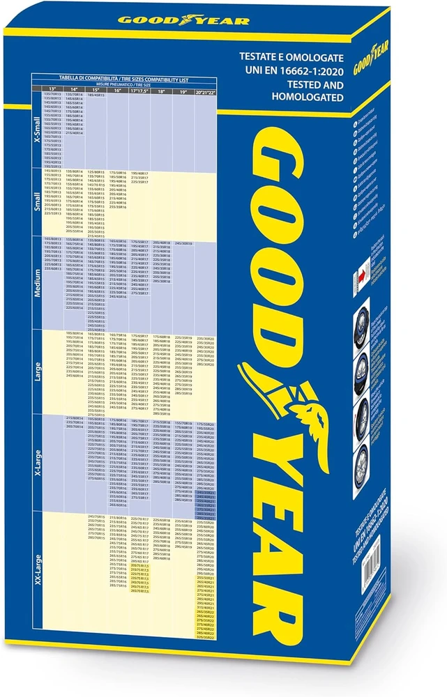 Goodyear tekstilinės sniego kojinės automobiliams Star Gripper XXL, R15–R22, modelis 77965