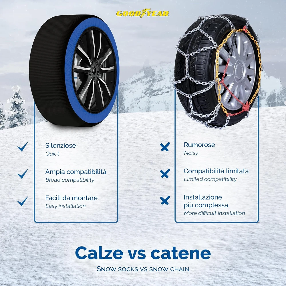 Goodyear tekstilinės sniego kojinės automobiliams Star Gripper XXL, R15–R22, modelis 77965