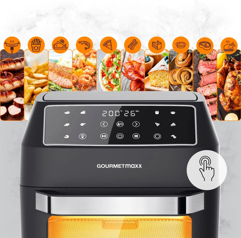 Gourmet Maxx GOURMETmaxx karšto oro gruzdintuvė 12 l, 1700 W, 10 programų, 13606