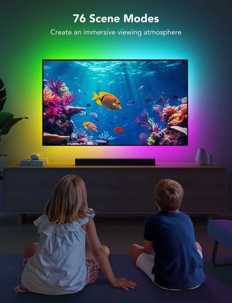 Govee LED televizoriaus foninis RGBIC apšvietimas 2.4 m, Wi‑Fi/Bluetooth juosta 40–50" TV, H6167