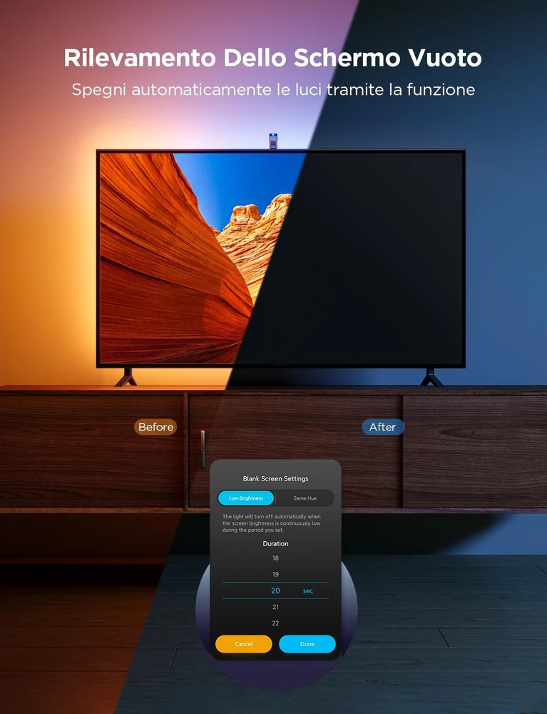 Govee televizoriaus foninio apšvietimo LED juosta RGBICW 75–85 col. H60993D2DE