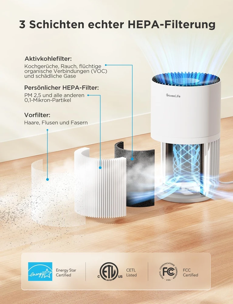 GoveeLife oro valytuvas su HEPA filtru, 35 m², valdomas programėle H7127