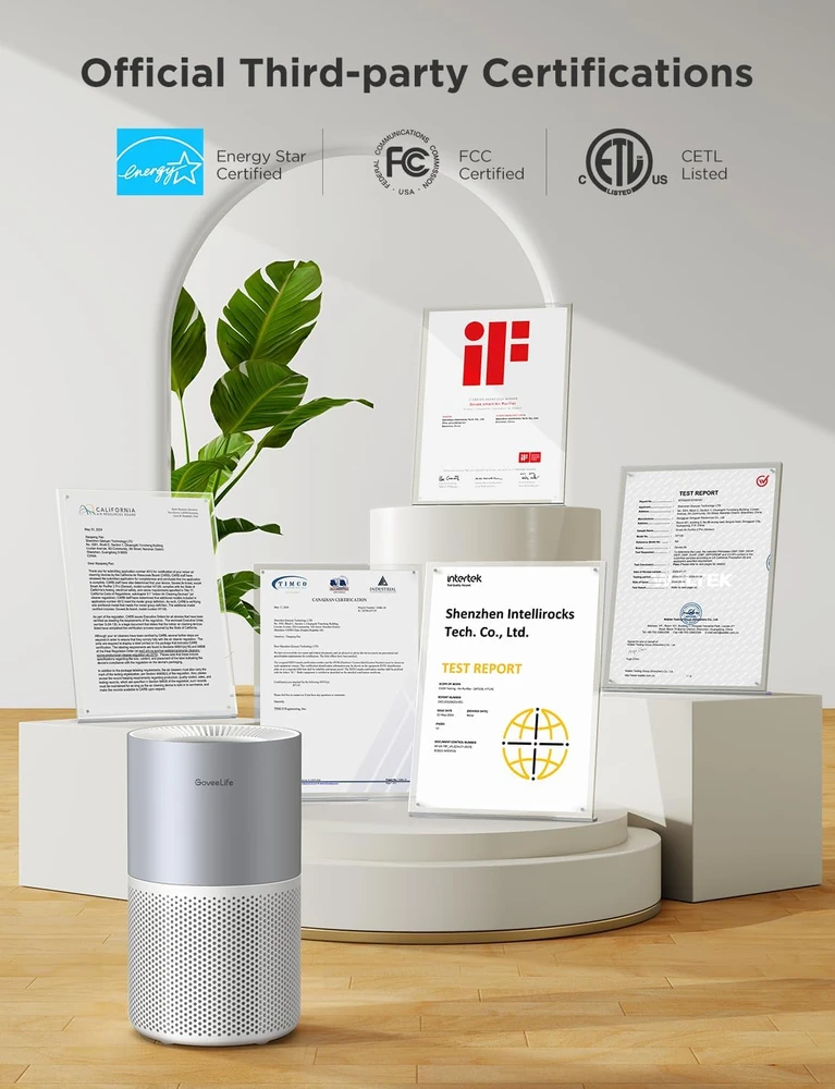 GoveeLife oro valytuvas su HEPA H13 filtru, Wi-Fi valdymu, 24 dB, H7129